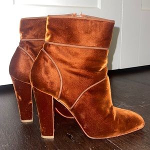 Christian Louboutin Velour Bootie, Size 41